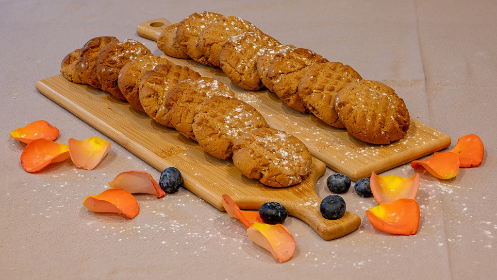 Ginger biscuits on a board
